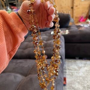 Carolee Gold and Brown Multi-Strand Necklace